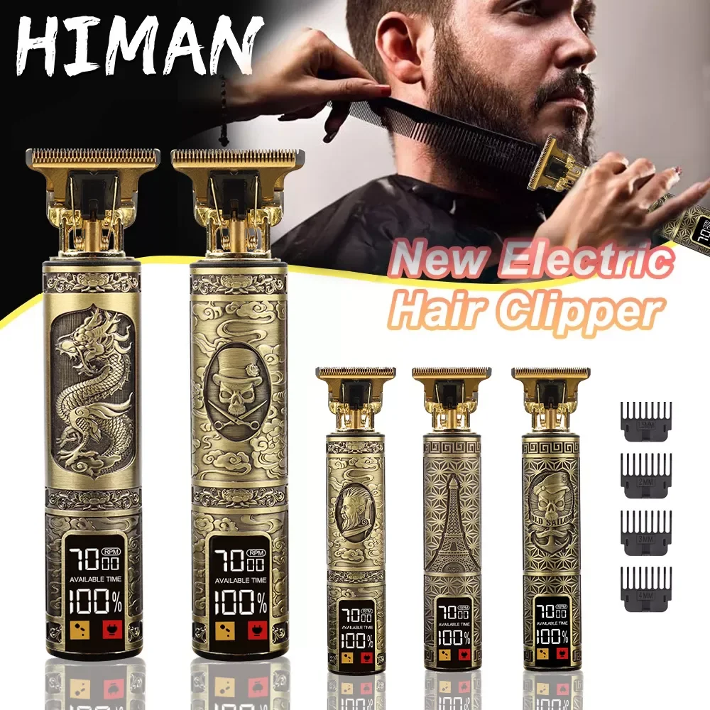 

USB Electric Hair Clippers Trimmer For Men Rechargeable Professional Barber Hair Cut Barber Shop Electric Shaving T-Outlin