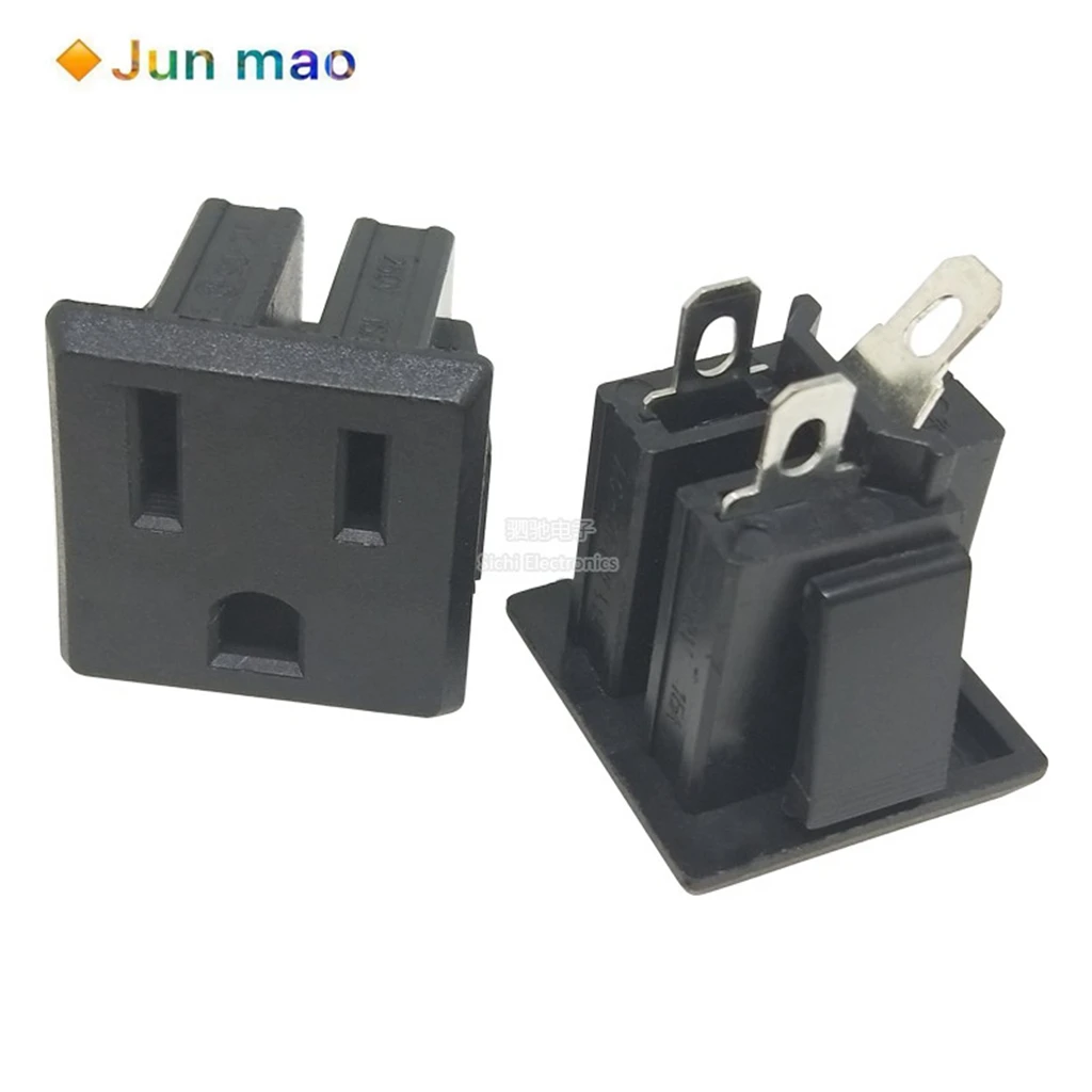 

5 шт., стандартная розетка переменного тока/штатив с 3 отверстиями, американская розетка для преобразования 15 а/250 В переменного тока