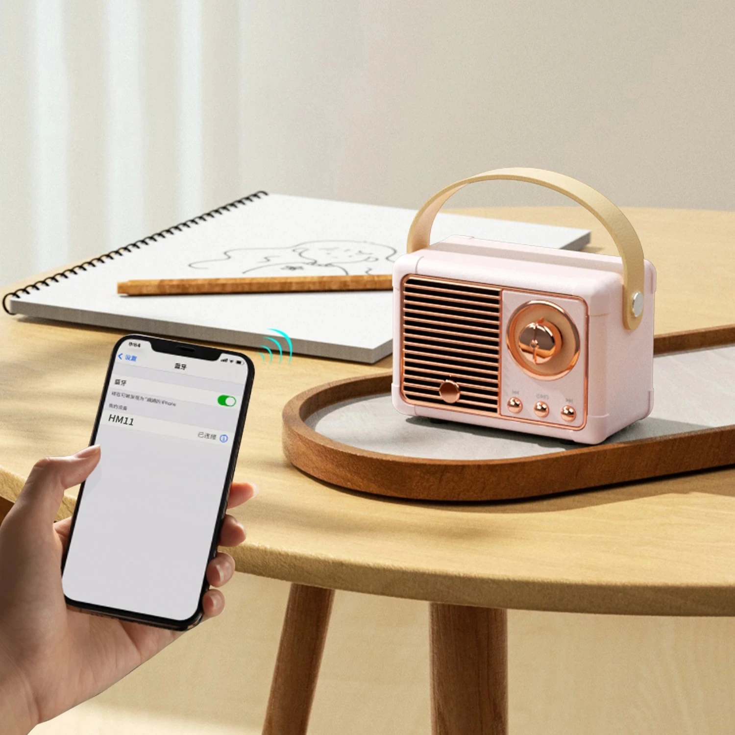 Мини-ретро Bluetooth-совместимый динамик HM11 классический музыкальный плеер звуковое