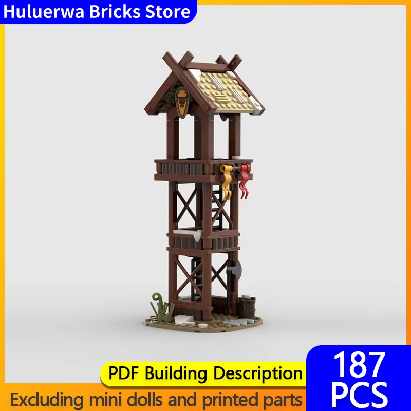 Модель Street View MOC строительные кирпичи мониторинг викингов часовая башня