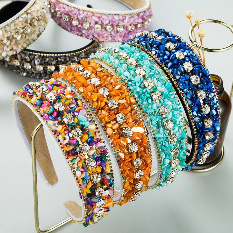 

Rhinestone Headbands Shiny Crystal Hairbands Velvet Woman Headwear Baroque Hair Accessories For Women Luxury Jewelry Gifts