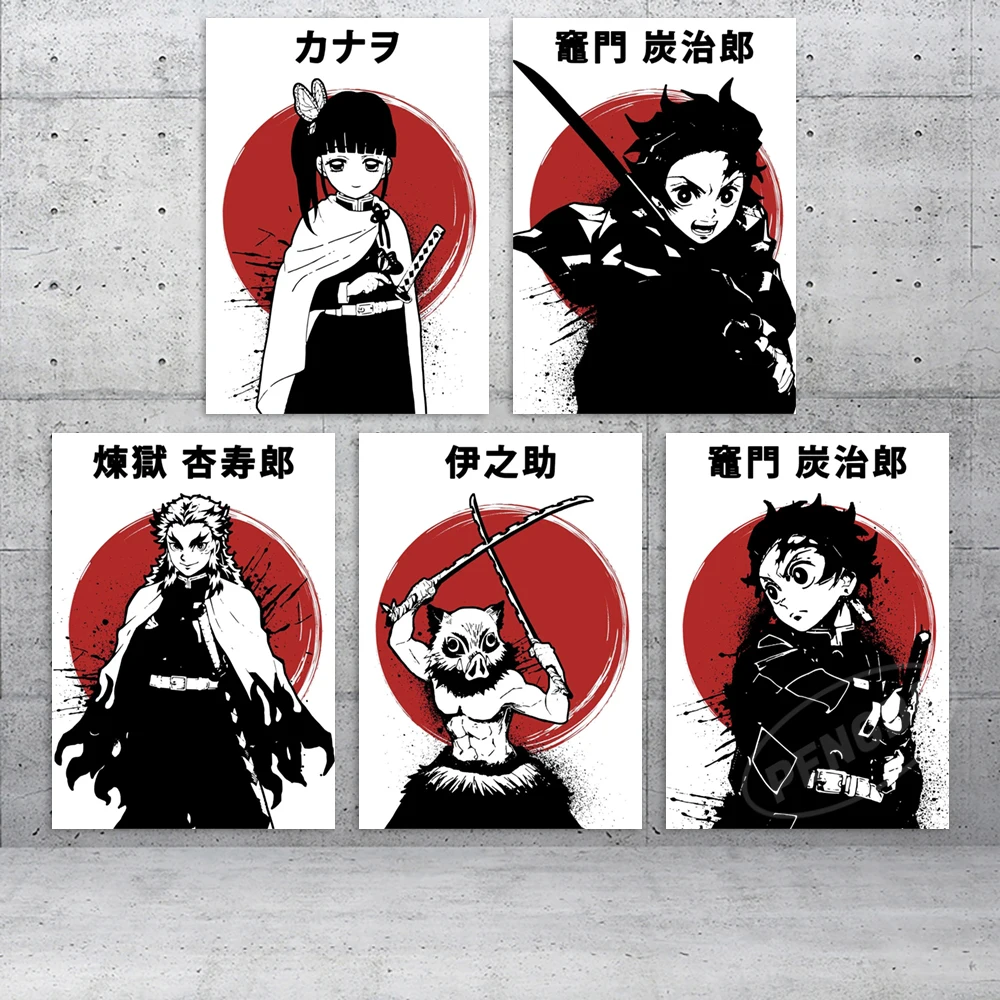 

Картины аниме домашний декор рассекающий демонов Настенная картина ренгоку куююру холст камадо танджиро печать картина для спальни постер