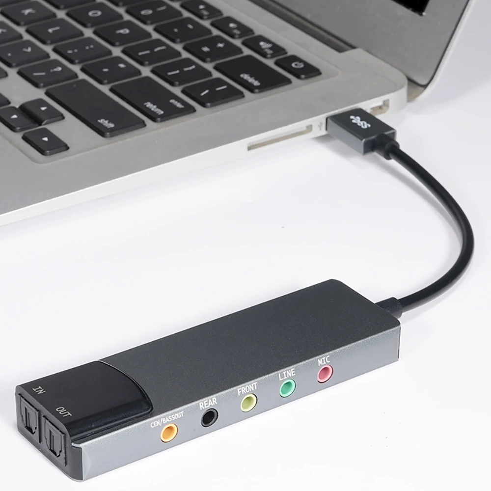 Внешняя звуковая карта USB 6-в-1 USB-аудиоинтерфейс 3,5 мм | AliExpress