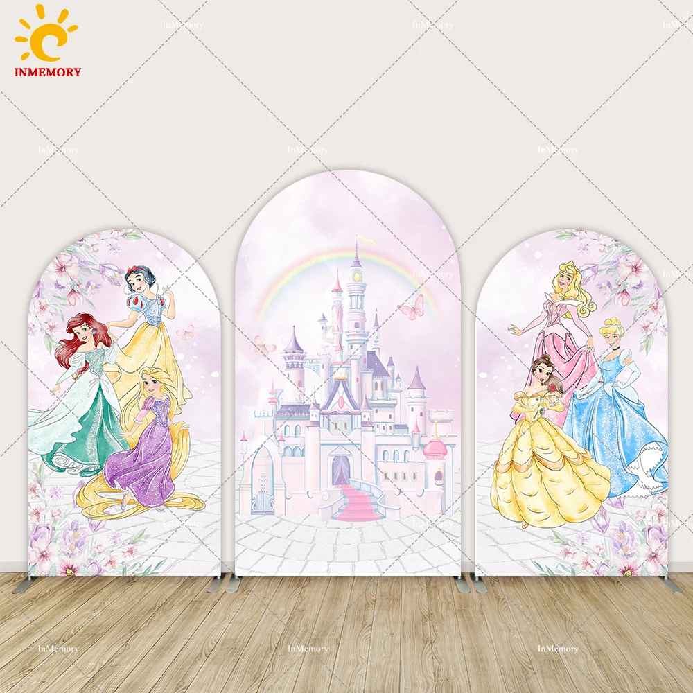Фон для фотосъемки с изображением розового замка принцессы Диснея