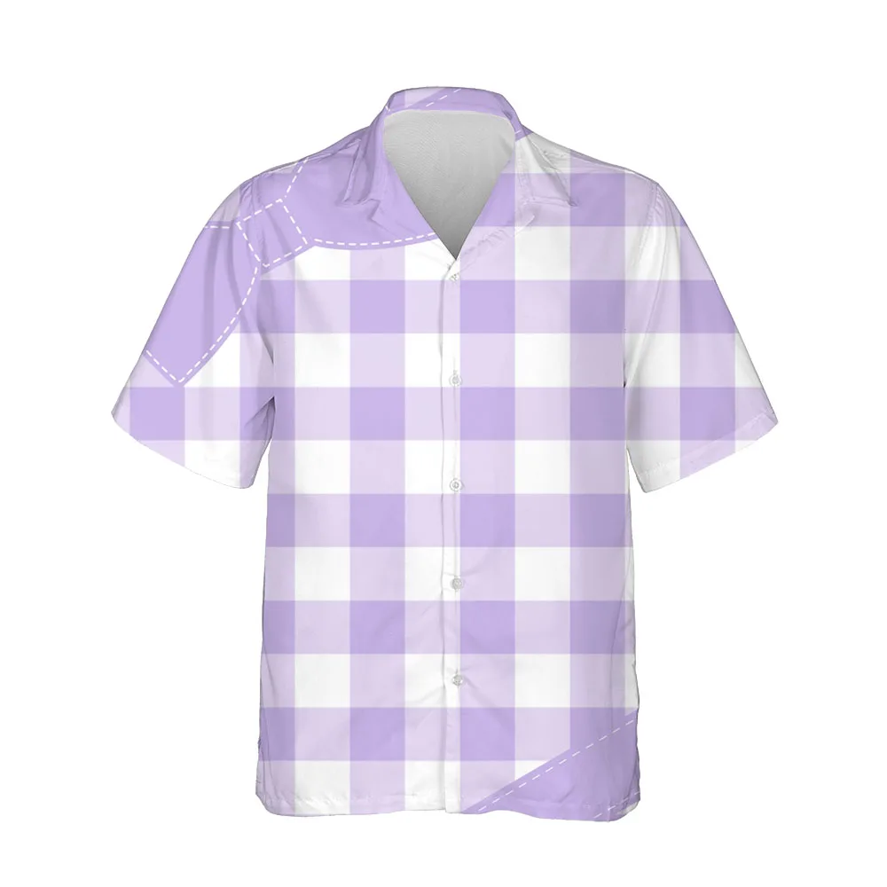 Jumeast New 3D Men's Clothing Casual Plaid Shirts For Men Casual Mens Hawaiian Shirt Short Sleeve Oversized Streetwear Blouses