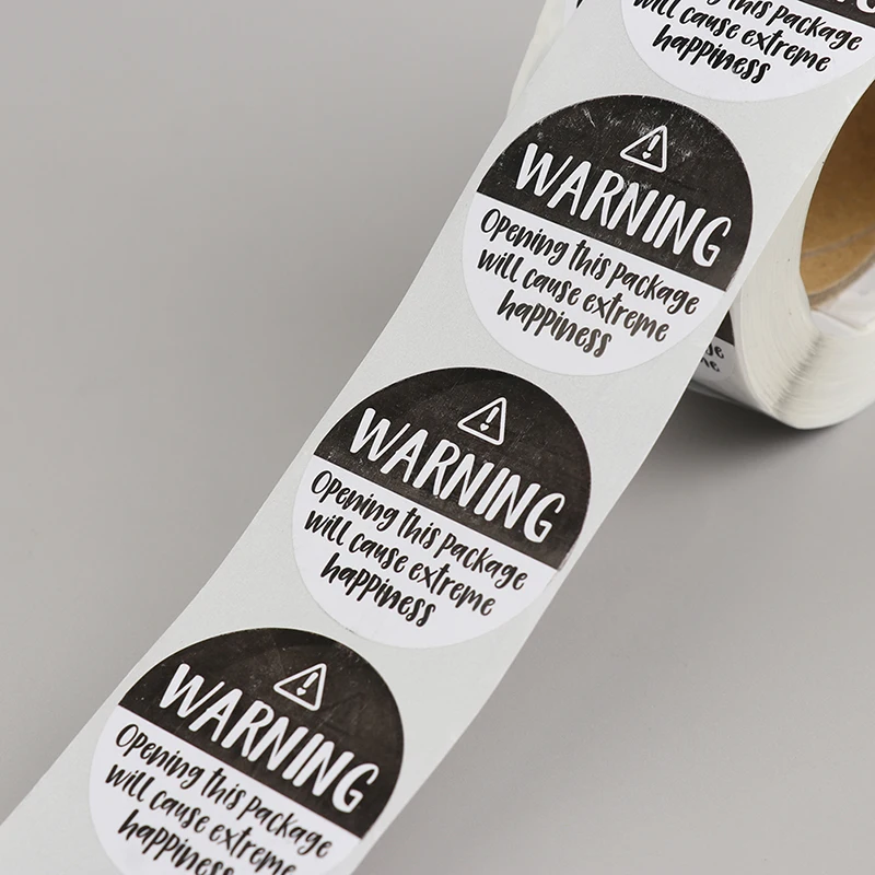 1 рулон, черно-белые очаровательные Предупреждение ждающие этикетки Sricker, экстремальное счастье, этикетки 2022