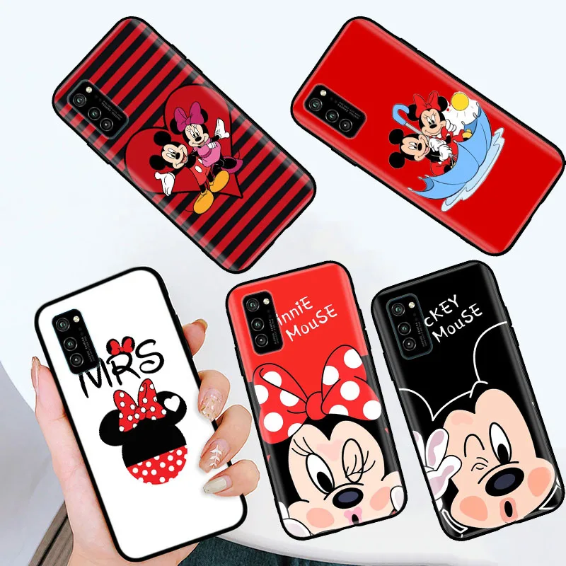 

Black Case for Xiaomi Redmi Note 11 11I 11S 11T 9 Power 9A 9T 9S Lite A2 Pro Max Mickey Minnie Mouse