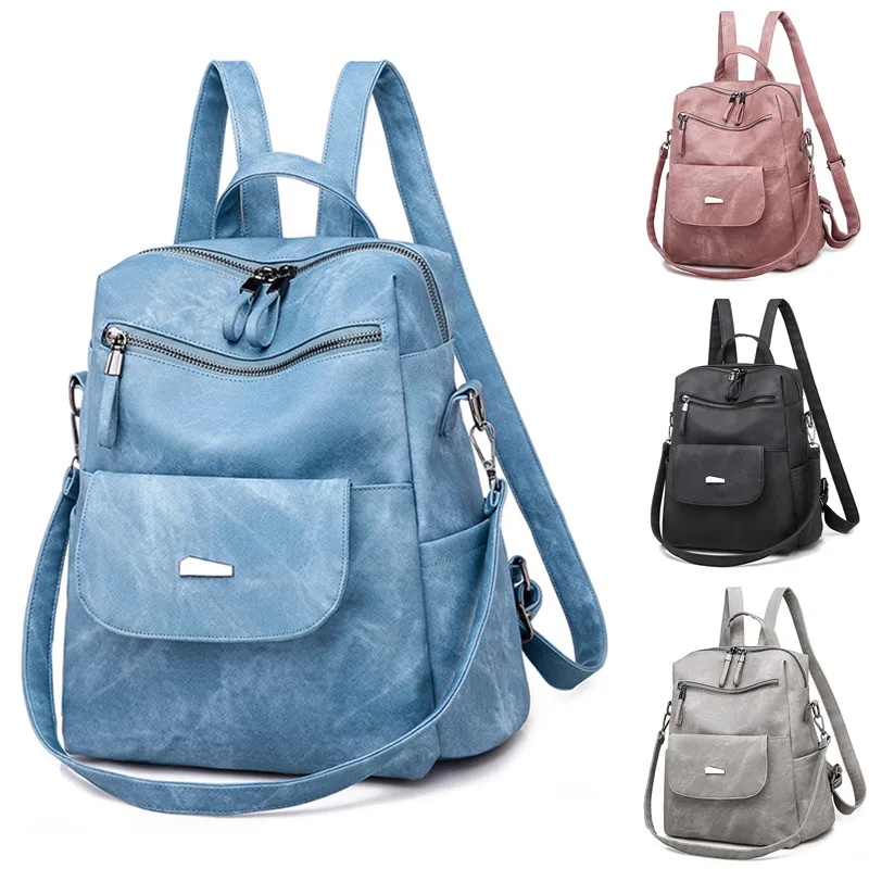 

Vintage Leather Backpack Women Shoulder Bag Bagpack Travel Backpacks For School Teenagers Girls Back Pack Women Mochila Feminina