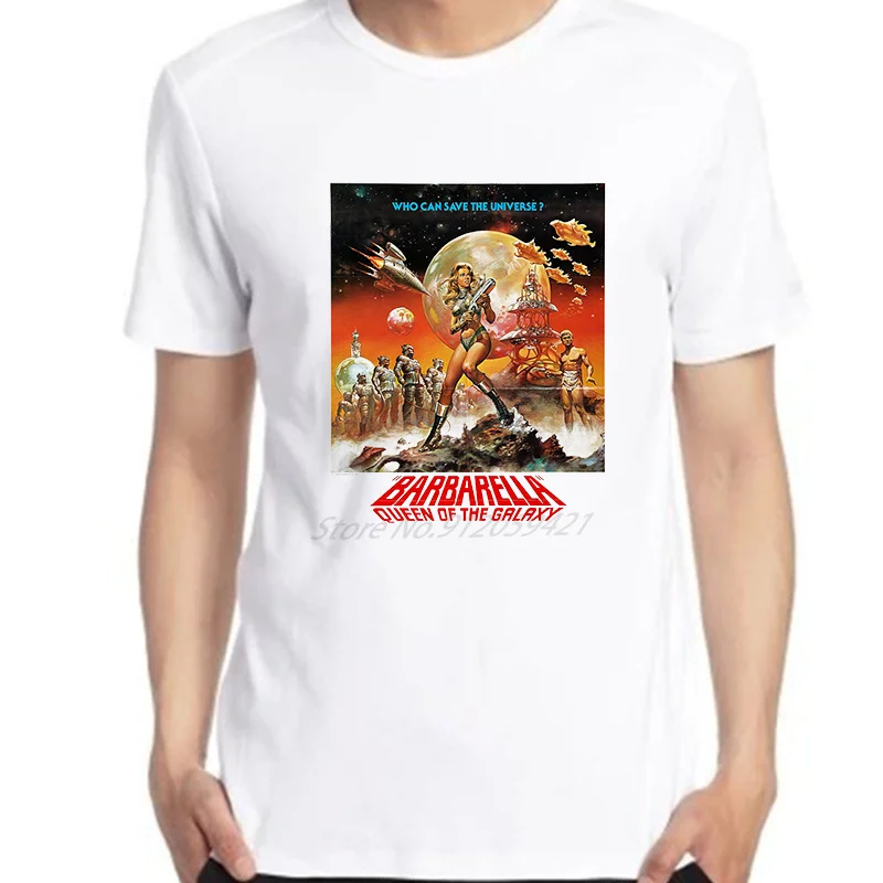 

Футболка Barbarella с изображением королевы галактики эксплуатации, модные футболки оверсайз, футболки с коротким рукавом, летняя мужская одежд...
