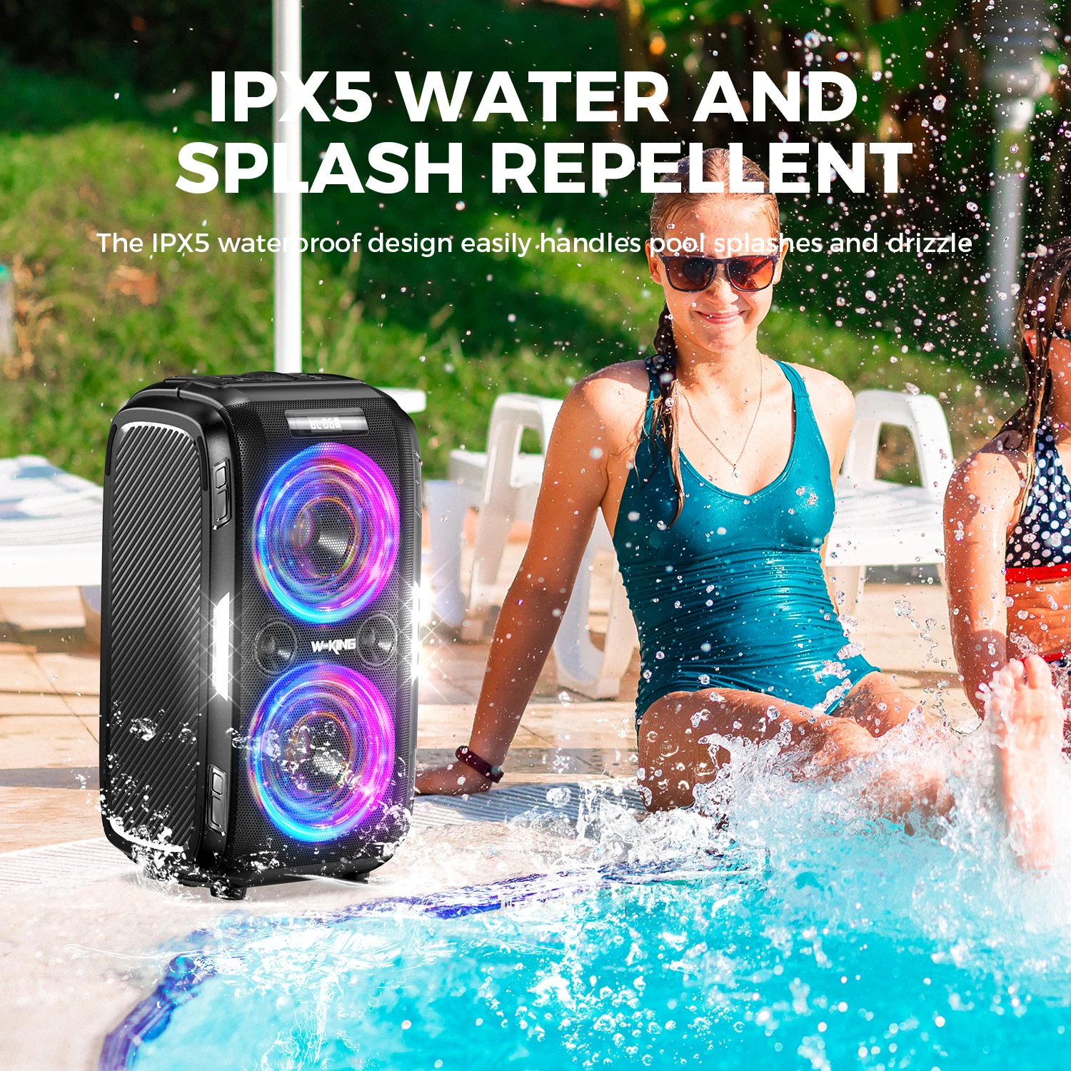 Портативная Bluetooth-колонка W-KING T9PRO 120W RMS, самая громкаямощная (120 дБ), с 12 настраиваемыми басами, BT5.3, беспроводная колонка-бумбокс для больших вечеринок (art.: 3920d4052b21d) - 3920d4052b21d