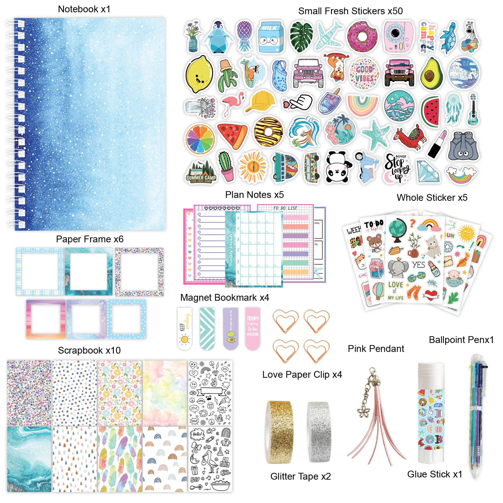 

DIY Star Decorative Stickers Scrapbook Stickers Children's Diary Handbook Stationery Set