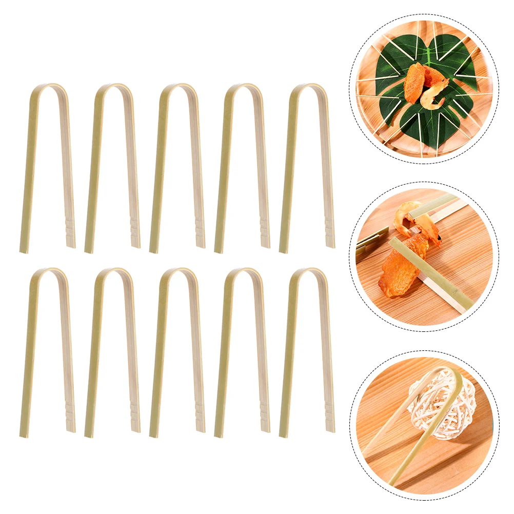

20 Pcs Steak Grill Food Serving Tongs Stainless Steel Toaster Toaster Tongs Grill Outdoor Bamboo Food Clip Anti-scald Bread Clip