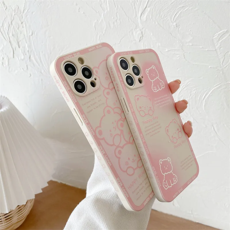 Роскошный милый розовый мягкий чехол с медведем на весь экран для OPPO Realme XT C2 8i 5 6 8