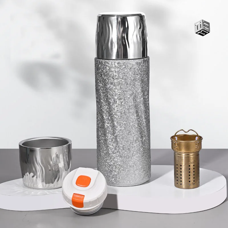 500 мл термос для здоровья с контейнером чая термосы из чистого титана хрустальная