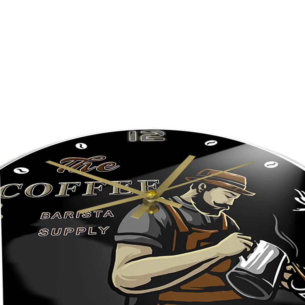 Professional Barista Coffee Beans Modern Wall Clock For Home Bar Kitchen Dinning Room Art Décor Shop Clcok Café Maker | Дом и сад