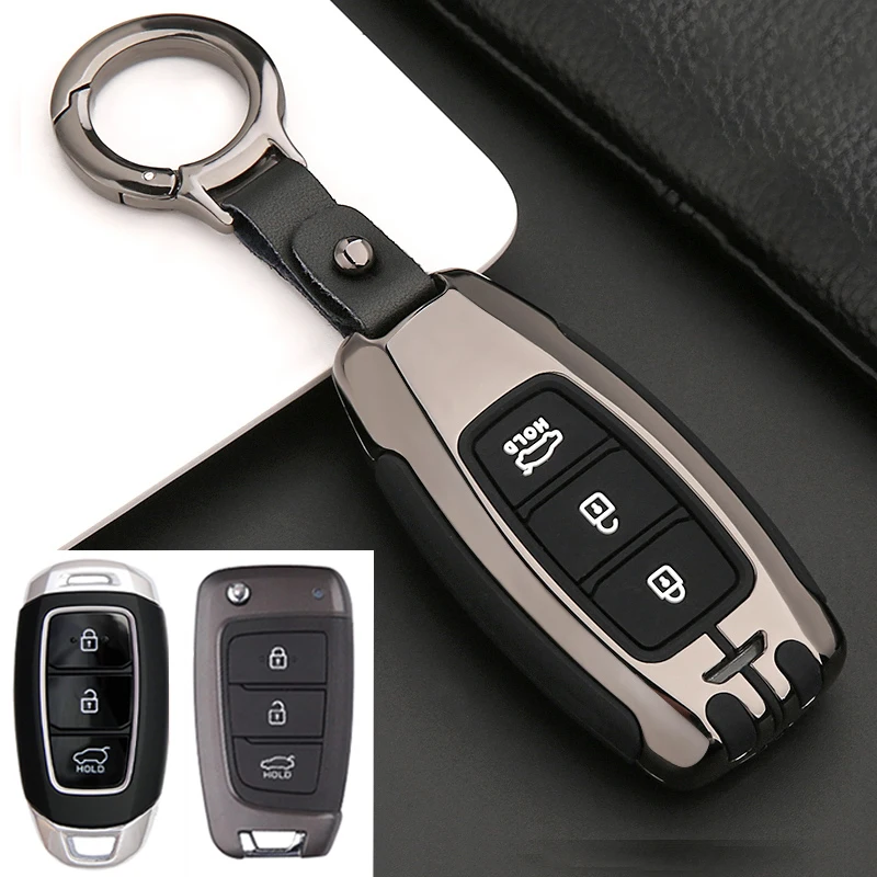 

For Hyundai Palisade Kona Accent Solaris i30 ix35 i35 Santa Fe Azera Grandeur Sonata Tucson Atos Car Key Case Cover Accessories