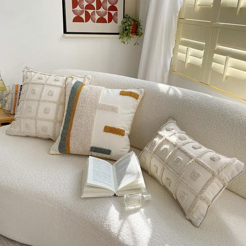 

Square Cushion Cover 45x45 Leaf Living Room Decoration Flowers Flocking Colorful Pillow Cover Nordic Velvet Tropical Palm E0494