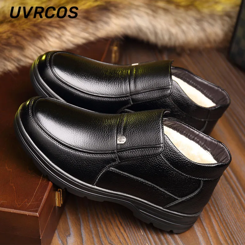 

Winter Chelsea Boots Men Tide Boots British Mid-tube Thick-soled Men Shoes Men High-top Leather Boots Black Fashion Short Boots