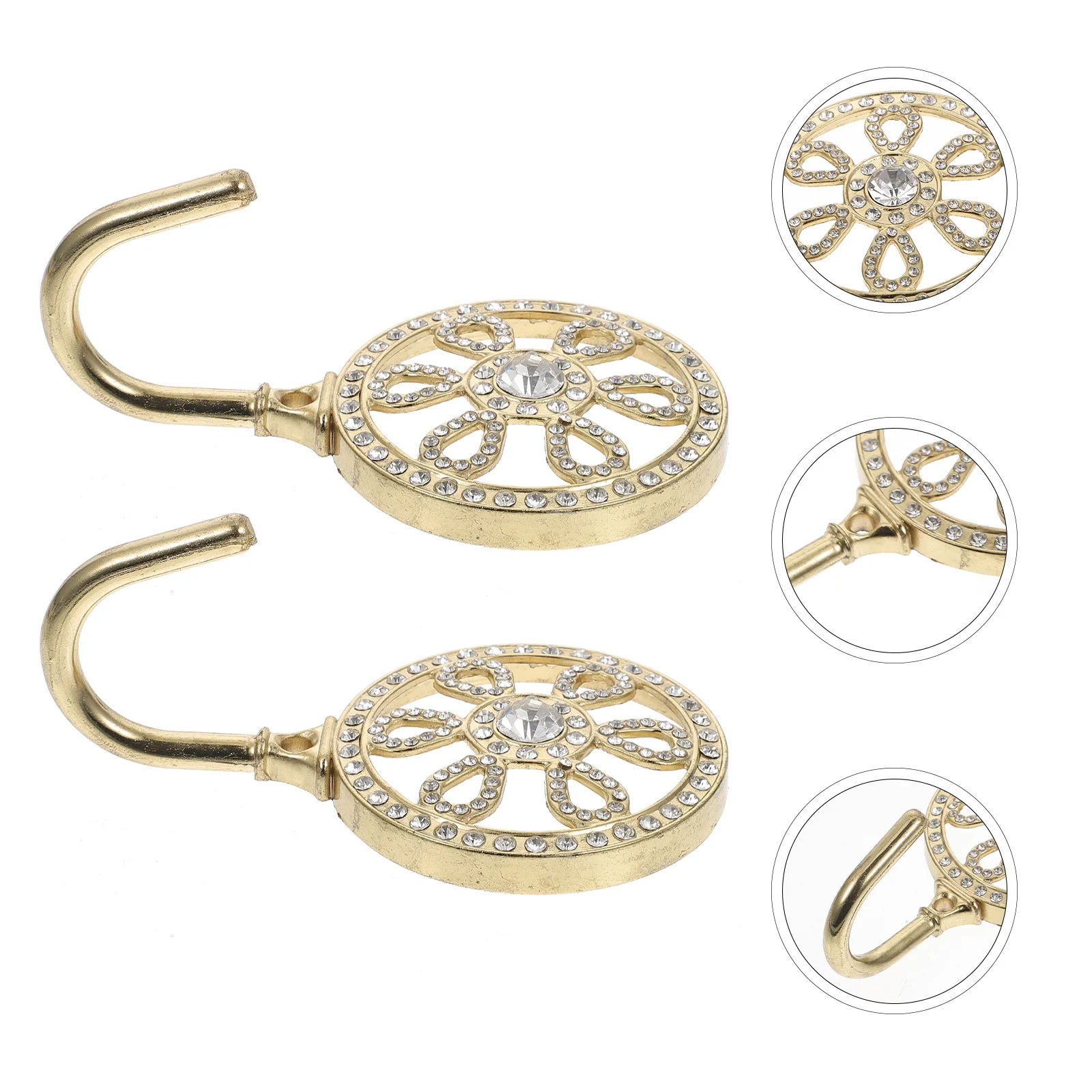 

Hooks Hook Curtain Wall Coat Hanger Flower Alloy Tieback Towel Scarf Tiebacks Door Clothes Single Buckle Decorative Sheer