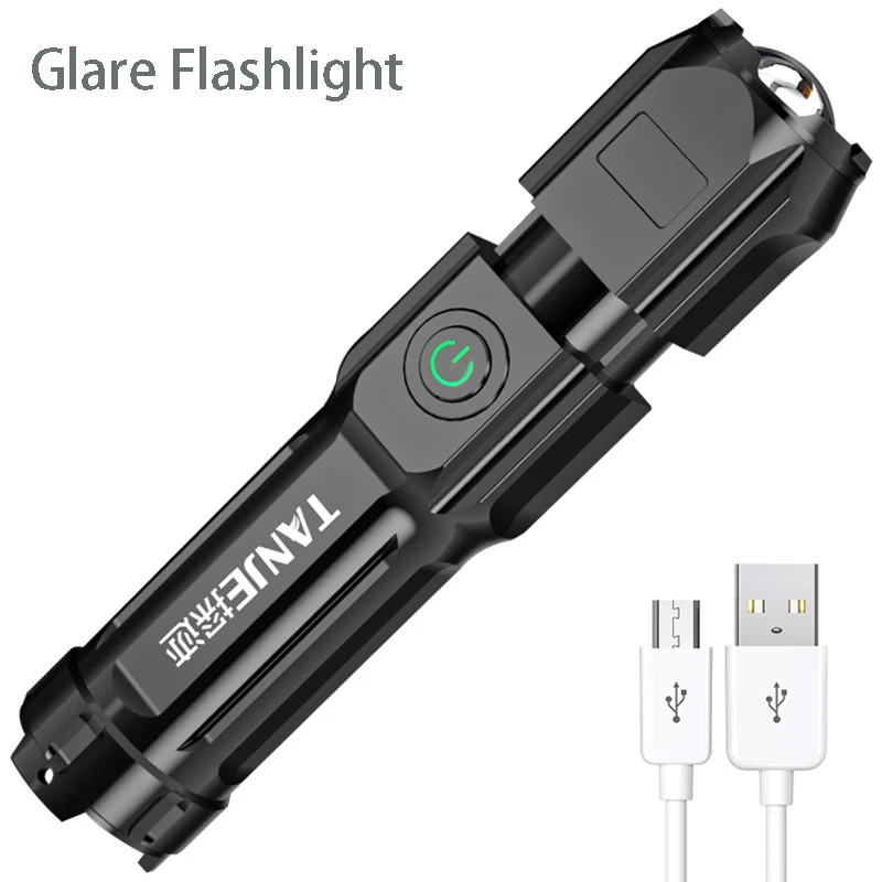 

White Laser Flashlight LEP 4999 Meter Built in 18650 Battery USB Fast Charging Rechargeable Tactical Military Search Flash Light