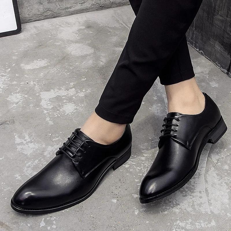 

Новинка, модные свадебные кожаные туфли, мужская деловая одежда, мужские туфли большого размера, туфли дерби, повседневные рабочие туфли на ...