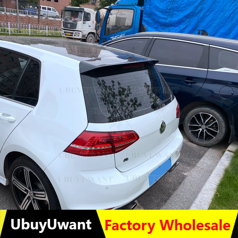 

Стайлинг автомобиля для Volkswagen GOLF 7 MK7 GTI R-Line спойлер 2014-2018 Высокое качество ABS пластик задняя крыша багажника спойлер крыло