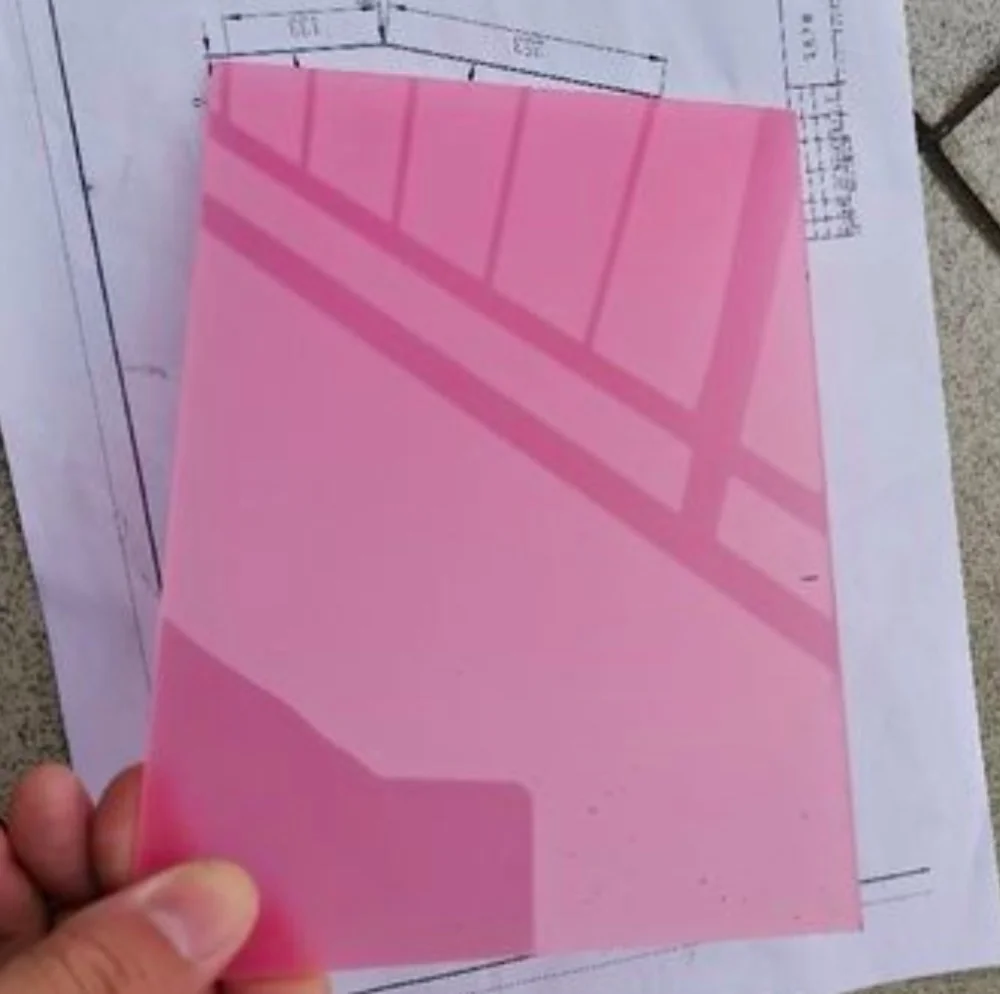 

3pcs T:3mm Pink Frosted Matte Acrylic Board Plastic Plexiglass Plate