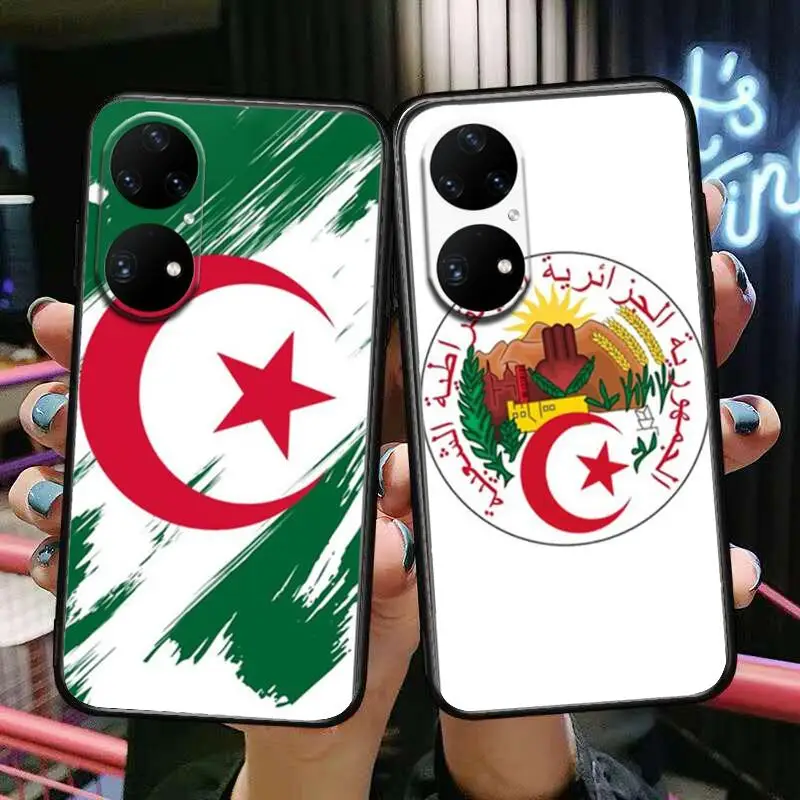 

Algerian Emblem Algeria Flag Phone Case For Huawei p50 P40 p30 P20 10 9 8 Lite E Pro Plus Black Etui Coque Painting Hoesjes comi