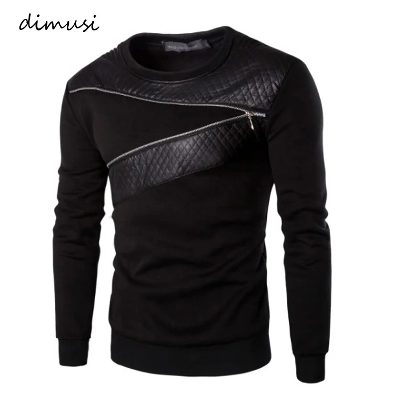 

Leater Patcwork dies Men Zipper Decoration Lon Sleeve Sweatsirt Tops Men's Leisure die Clotes 4XL 5XL,TA233