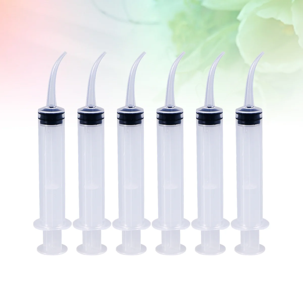 

6pcs Transparent Nontoxic Safe Disposable Irrigation Syringe with Curved Tip