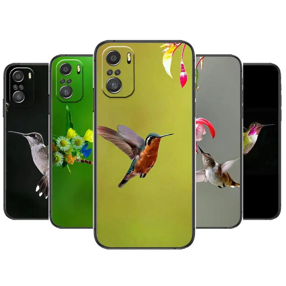 

pretty Hummingbird Phone Case For xiaomi mi 11 Lite pro Ultra 10s 9 8 MIX 4 FOLD 10T 5g Black Cover Silicone Back Prett