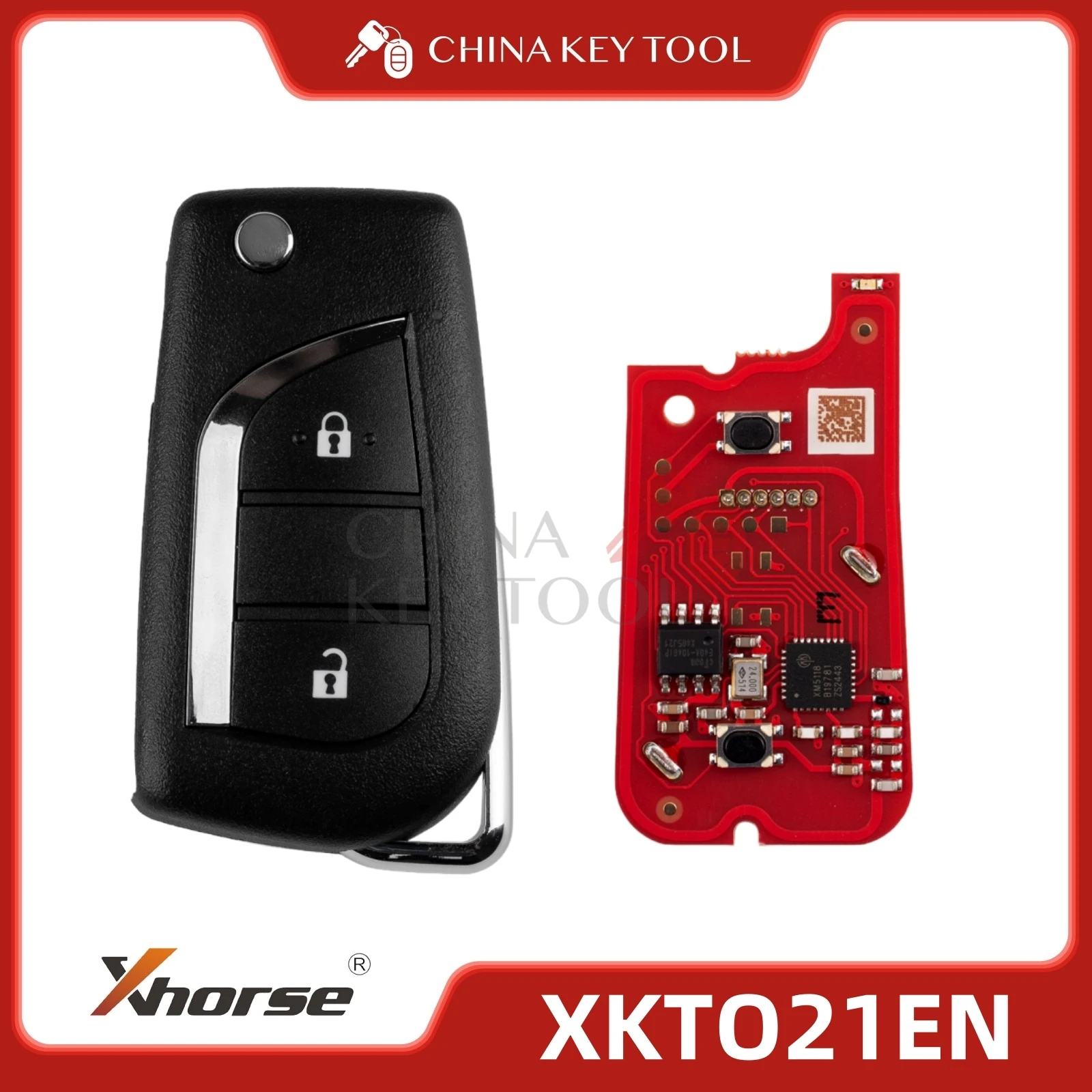 

Xhorse XKTO21EN проводной дистанционный ключ 2-го поколения для Toyota с 2 кнопками