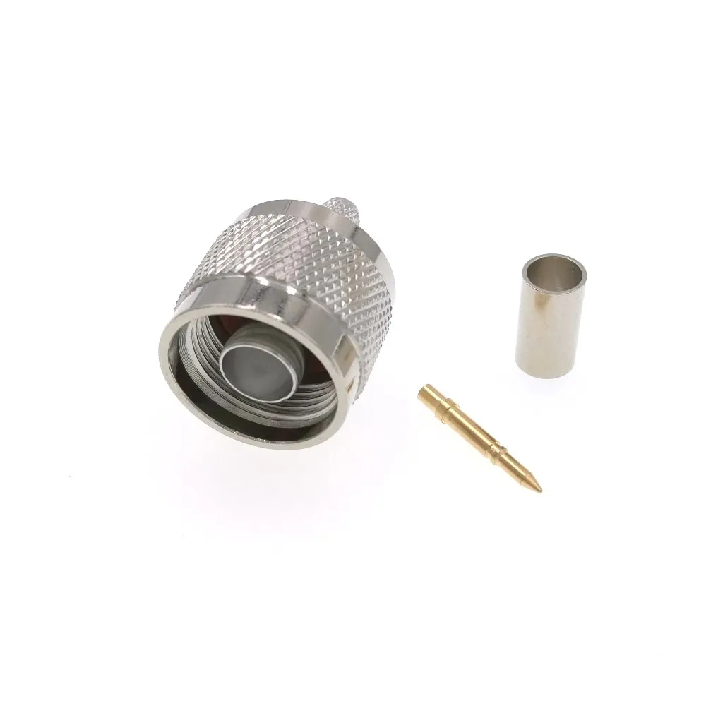 

50PCS N Male Plug crimp RG58 RG142 LMR195 RG400 Cable Straight Wire Terminals