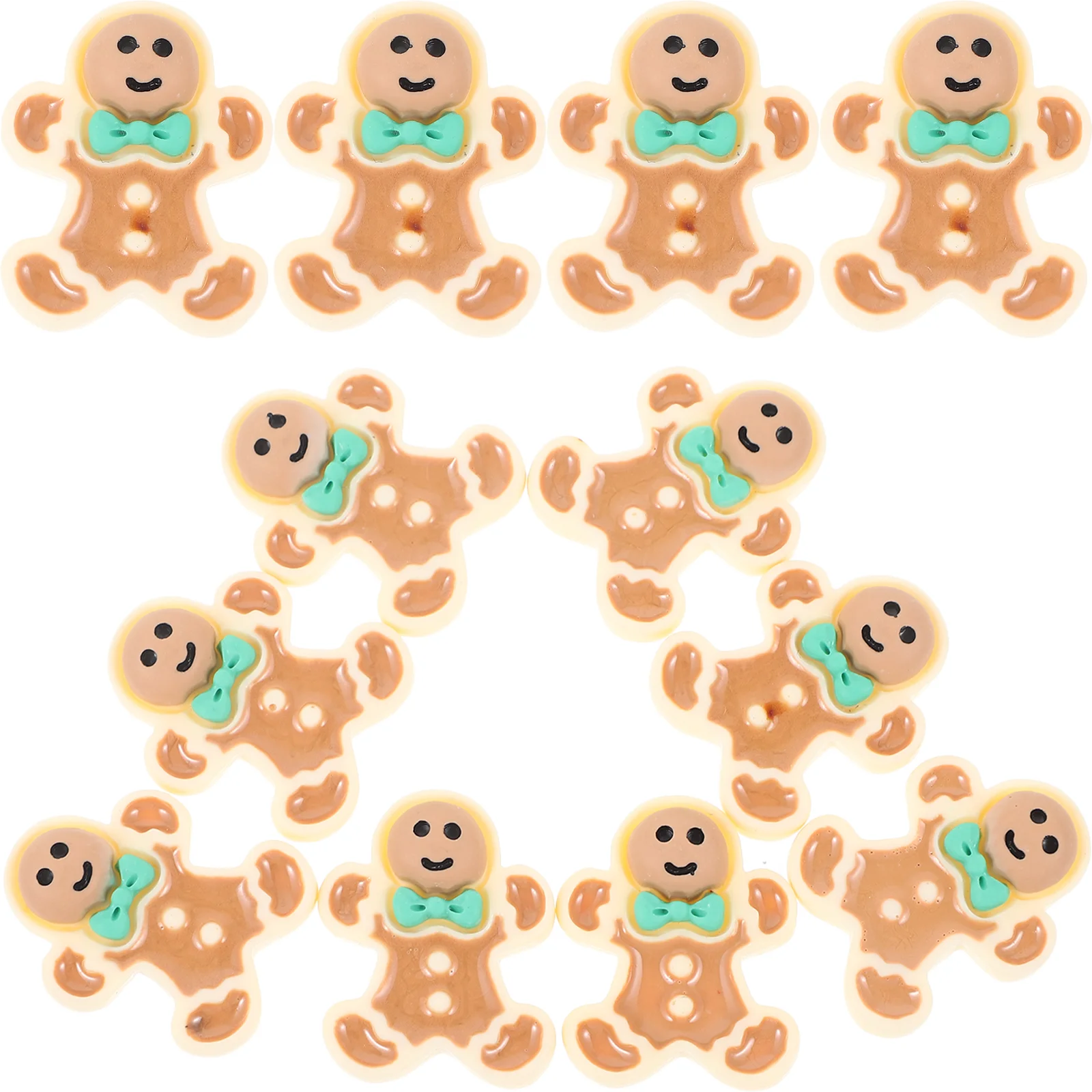 

40pcs Lovely Resin Simulation Gingerbread Man DIY Phone Case Keychain Accessory