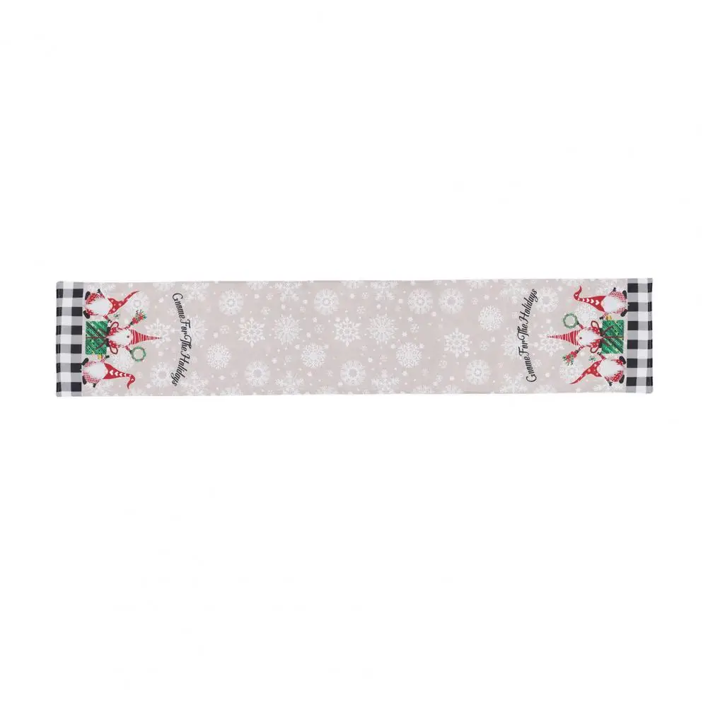 

Decorative Table Runner Festive Snowflake Gnome Print Table Runner Durable Exquisite Christmas Decor for Home Festival Snowflake