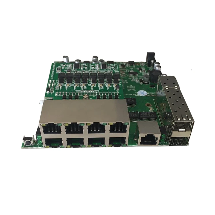 

8 10 port 1000Mbps 2 layer managed network switch 48V 150W SSH Telnet CLI L2 manageable gigabit PoE switch PCB