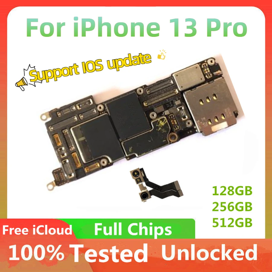 

Full Working For iPhone 13 Pro Motherboard Clean icloud Support iOS Update Logic Board Original Unlocked 128G 256G 512GB Face ID