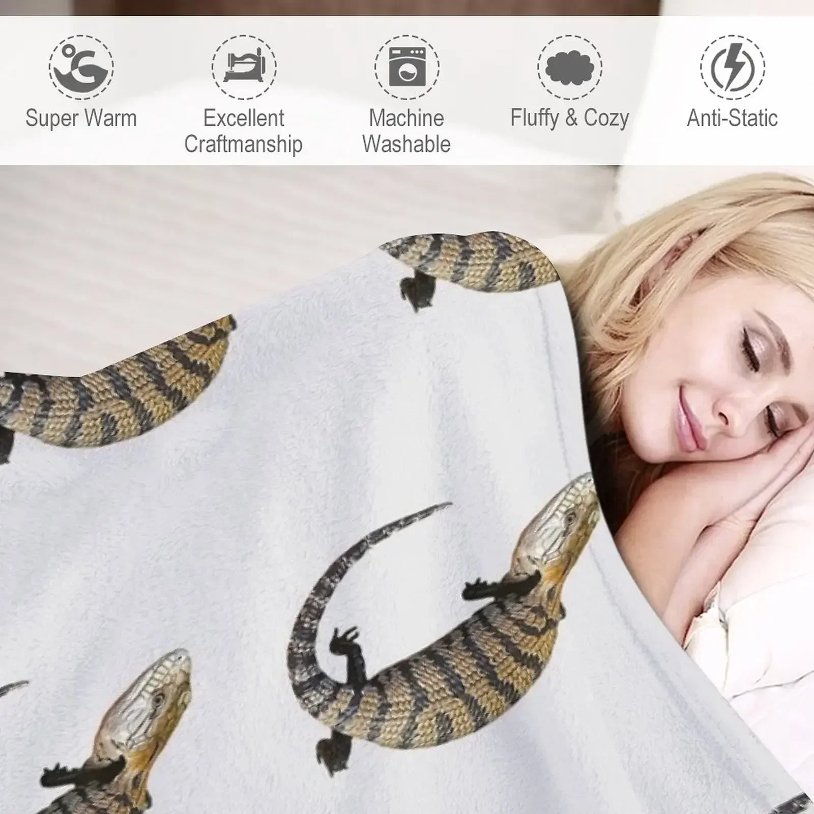 Одеяло с синим языком ящерицей скимком красивое одеяло для сна декоративные