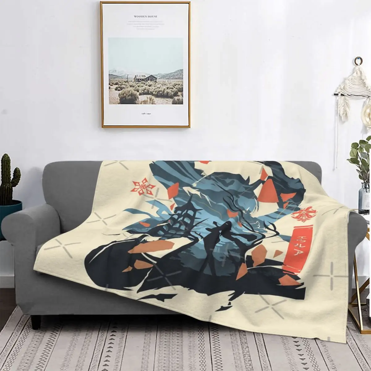 

Eula-Genshin-Manta de Impact, colcha для cama a cuadros, a cuadros, de muselina, con капуcha, colcha, 220x240