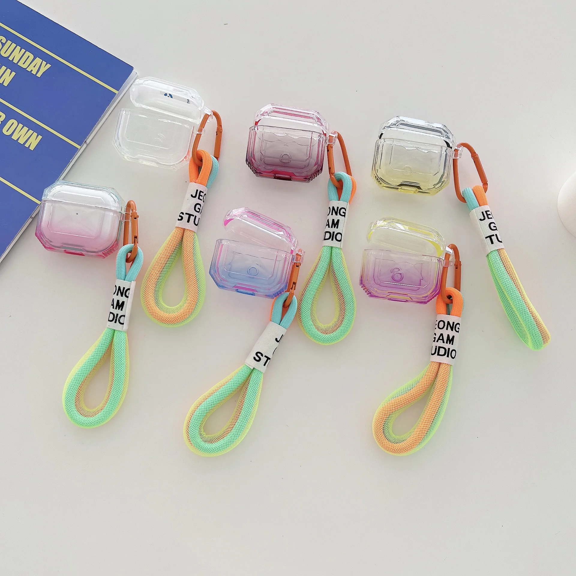 

for AirPods pro bluetooth headset protective case drop-proof transparent gradient color AirPods 3rd generation protective case