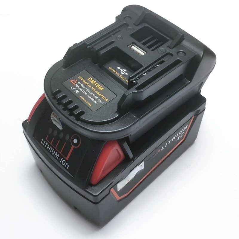 

DM18M Battery Convertor Adapter for Milwaukee 18V for Dewalt 20V Battery Convert to for Makita 18V BL1830 BL1850 Batteries