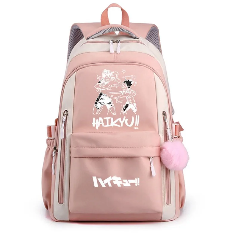 волейбол аниме Haikyû рюкзак Дышащая сетка 30 × 42 23 см черная синяя розовая