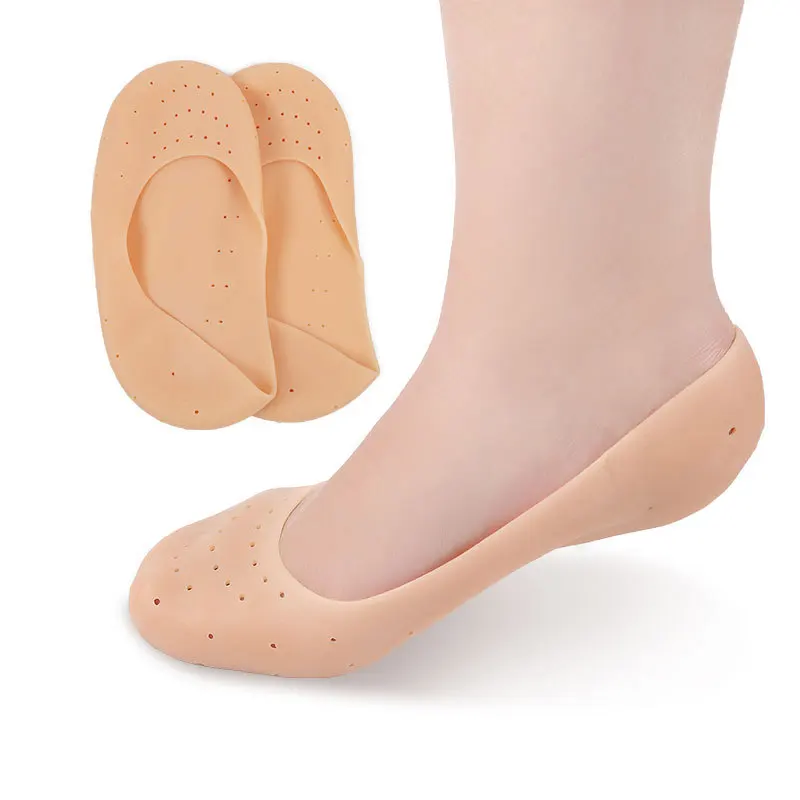 1 Pair Silicone Moisturizing Socks Heels Protector Anti Crack Foot SPA Socks Insole Breathable Full Length Socks Foot Care Tools