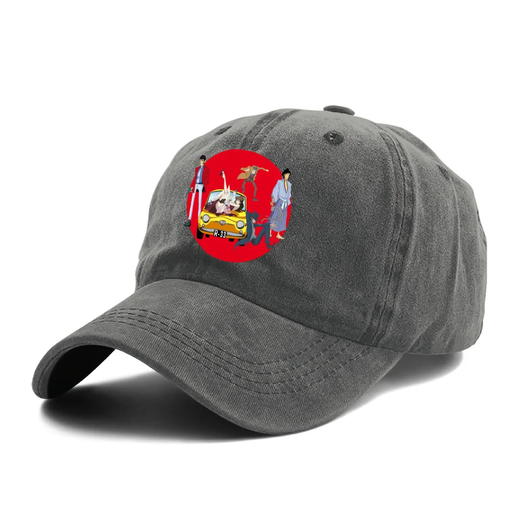 

Red Circle Baseball Caps Peaked Cap Lupin the Third TV Series Sun Shade Hats for Men Women