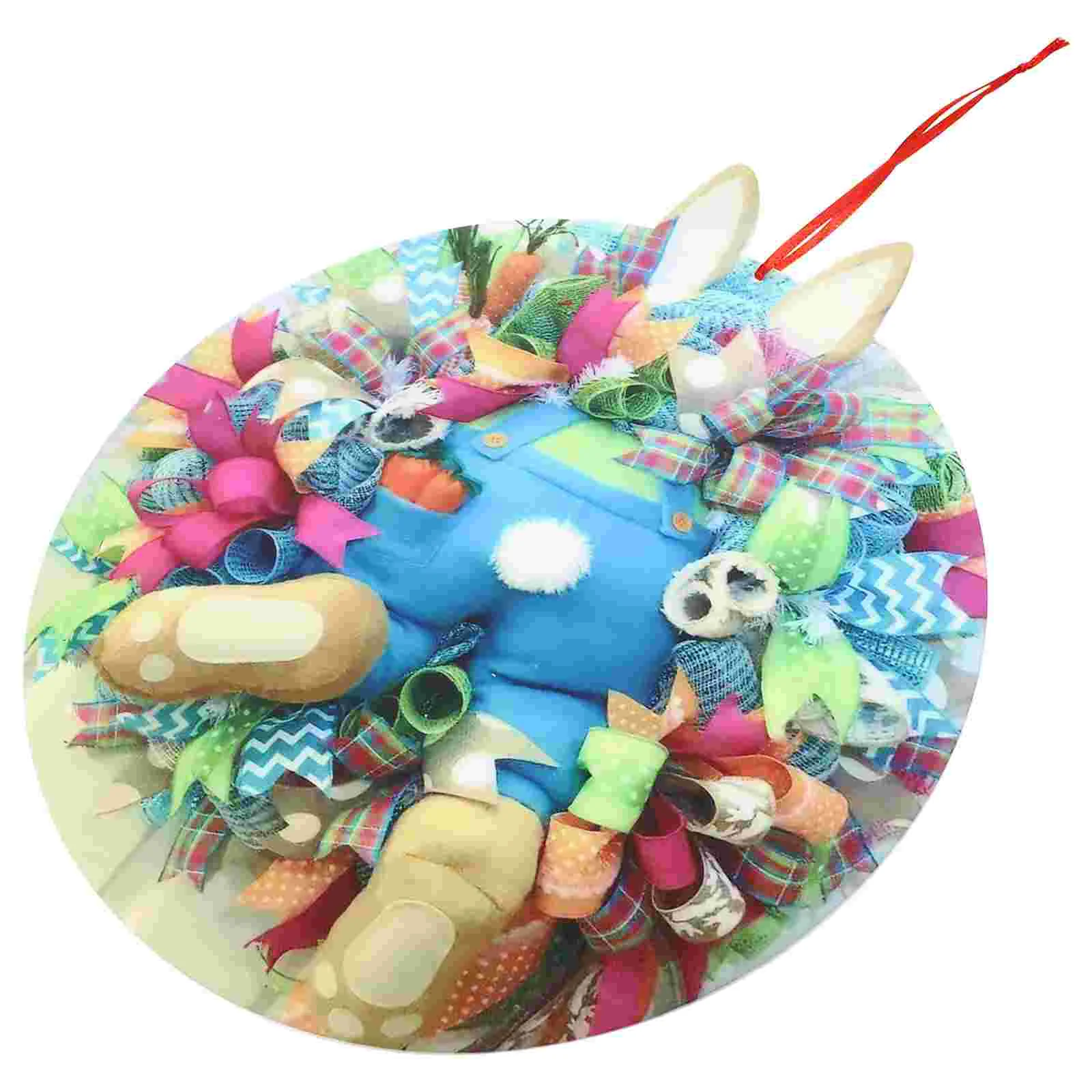 

1Pc Bunny Wreath Fine Nice Safe Chic Spring Hanging Ornament Easter Door Decoration Spring Door Wreath