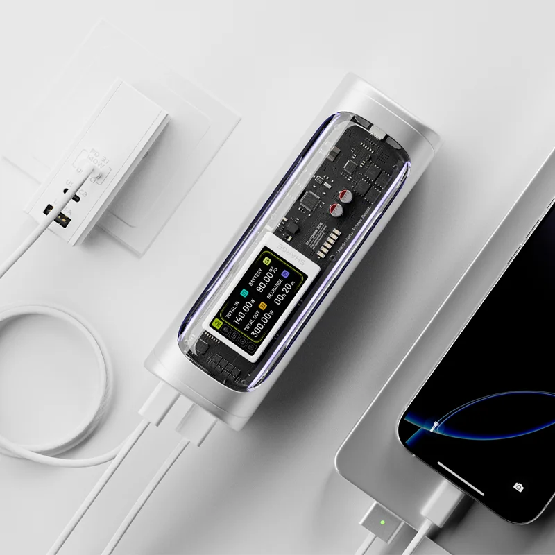 Фото Портативный аккумулятор SHARGEEK 300W 24000mAh с портом DC, RGB-подсветкой и быстрой зарядкой для ноутбуков, MacBook, iPad, смарт-дисплеев №1