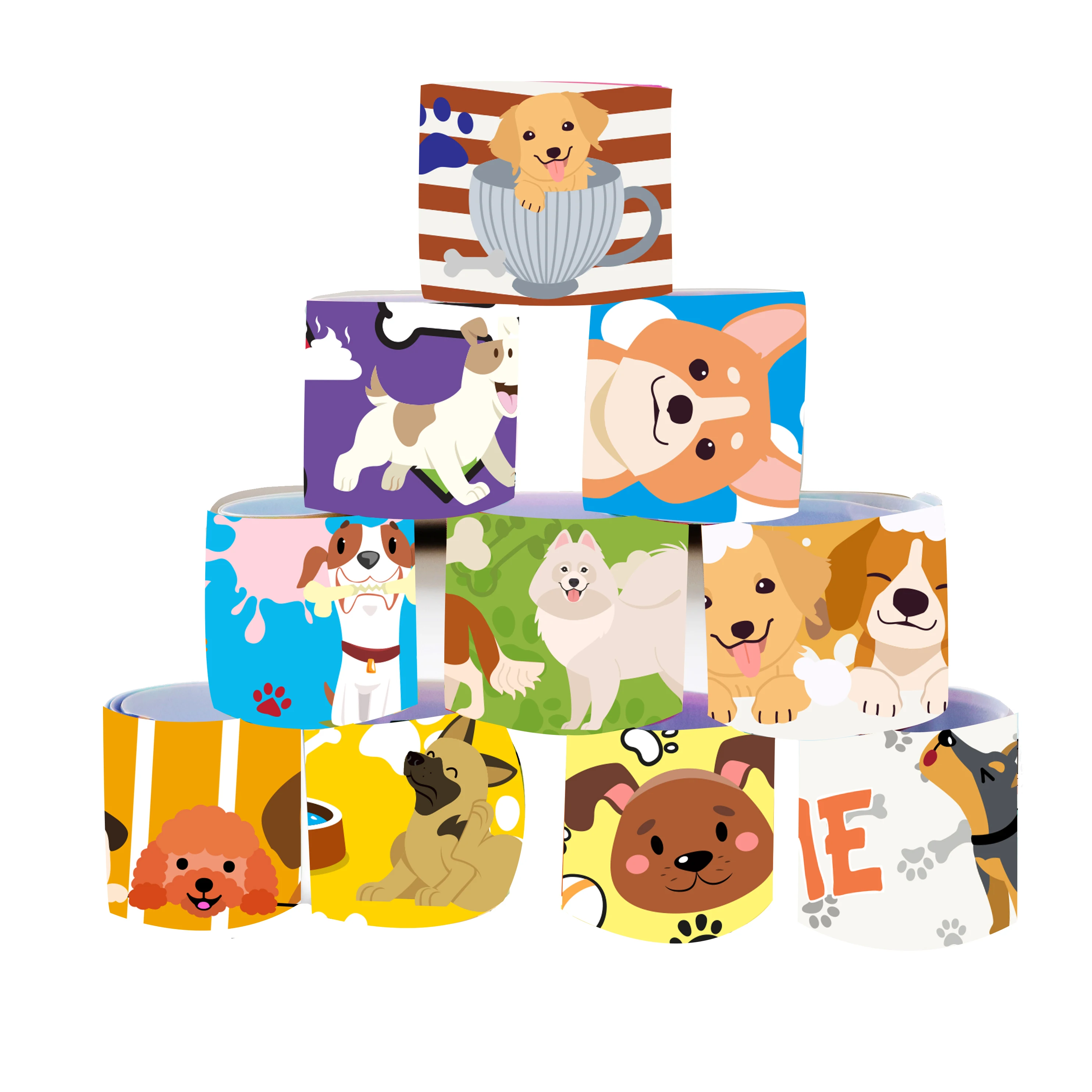 

12pcs Cartoon Dog Slap Bracelets Cute Animal Shiba Inu Bracelet Children's Day Gifts Happy Kids Birthday Party Supplies