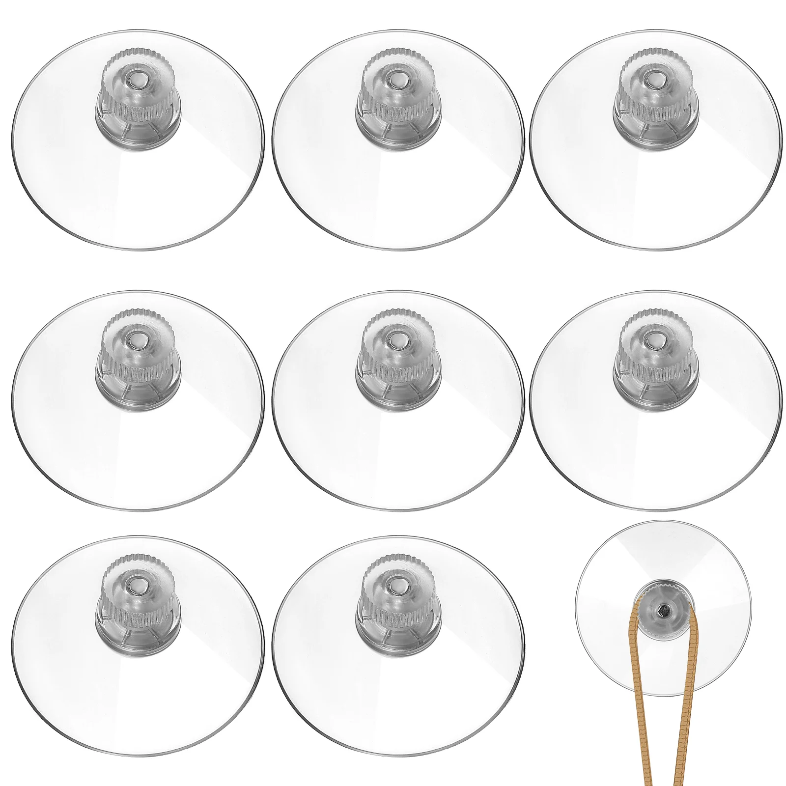 

8 Pcs Suction Cups Hooks Hanger Shower Storage Vacuum Household Pvc Plastic Sucker Transparent