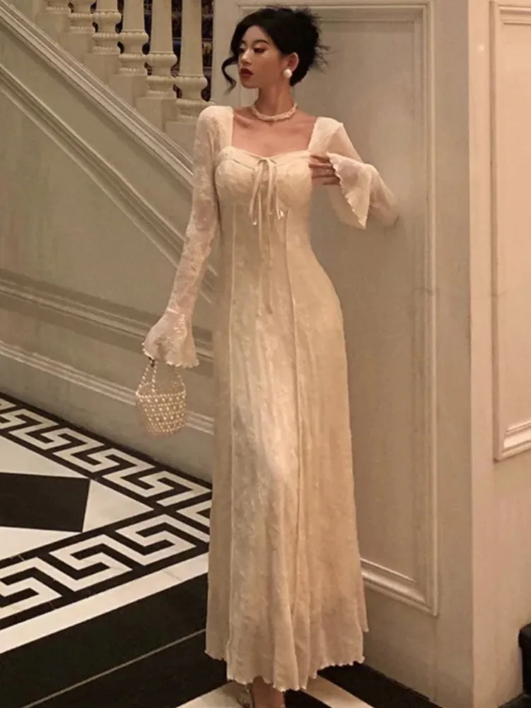 Новинка осенние элегантные технические платья для женщин винтажные однотонные