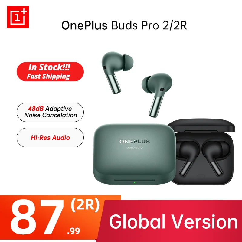 

original OnePlus Buds Pro 2 2R TWS Earphone Bluetooth 3 Mic Wireless Headphone 48dB Active Noise Cancelling